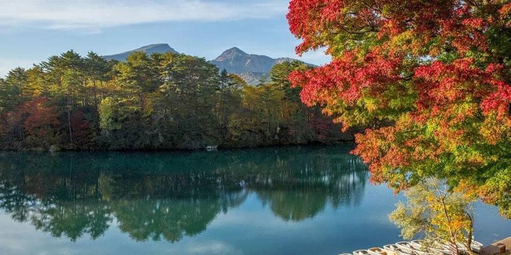 五色沼・磐梯山